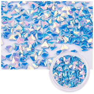 3D diamond sequins iridescent blue