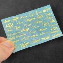 metal sticker mini messages gold - design 3