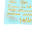 metal sticker mini messages gold - design 3