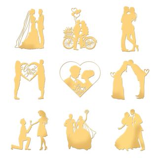 Metallsticker Pärchen gold