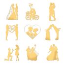 metal sticker couple gold