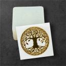 metal sticker detailed tree of life gold