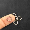 5 metal frames heart 10x10mm antique copper