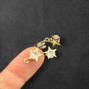 4 star charms gold with rhinestone