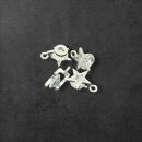 4 star charms silver with rhinestone