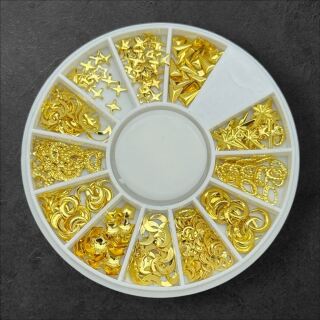 gemischte Mond und Sterne Inlays im Rad gold