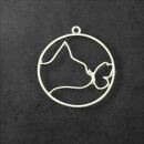 bezel cat with butterfly  silver