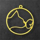 Lünette Katze mit Schmetterling gold