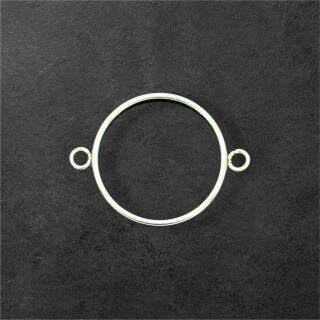 stainless steel connector bezel round 22mm silver
