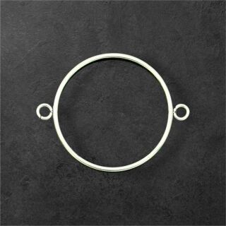 stainless steel connector bezel round 27mm silver
