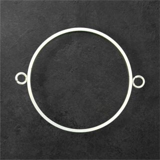 stainless connector steel bezel round 32mm silver