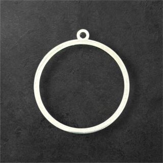 Edelstahl Lünette dick rund 28mm silber
