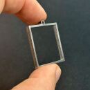 Edelstahl Lünette Quadrat dick 28mm silber