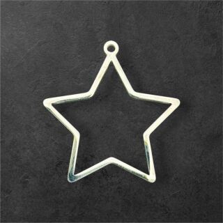 Edelstahl Lünette Stern dick 32mm silber