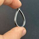 Edelstahl Lünette Tropfen dick 20mm silber