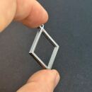 Edelstahl Lünette Rhombus dick 29mm silber