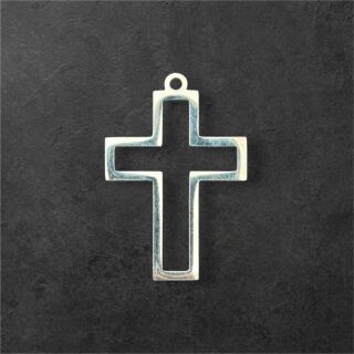 Edelstahl Lünette Kreuz dick 22mm silber