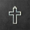 Edelstahl Lünette Kreuz dick 22mm silber