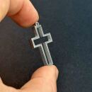 stainless steel thick bezel cross 22mm silver