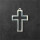 stainless steel thick bezel cross 22mm silver