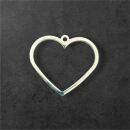 Edelstahl Lünette Herz dick 30mm silber