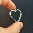 Edelstahl Lünette Herz dick 30mm silber