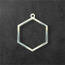 Edelstahl Lünette Hexagon dick 24mm silber