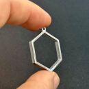 Edelstahl Lünette Hexagon dick 24mm silber