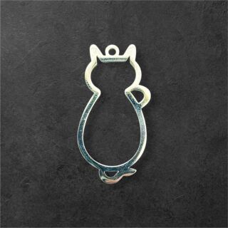 Edelstahl Lünette Katze dick 19mm silber