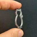 Edelstahl Lünette Katze dick 19mm silber