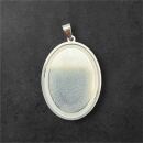 Edelstahl Anhänger Oval 32.5mm silber