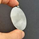 Edelstahl Anhänger Oval 32.5mm silber