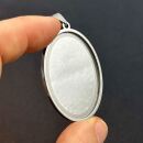 stainless steel oval pendant 23,5mm silver