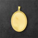 Edelstahl Anhänger Oval 32.5mm gold