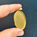 stainless steel oval pendant 23,5mm gold
