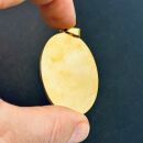 stainless steel oval pendant 23,5mm gold