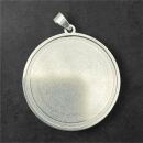 stainless steel round pendant 43mm silver