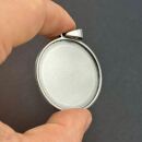 stainless steel round pendant 38mm silver