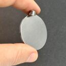stainless steel round pendant 38mm silver
