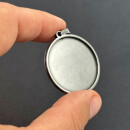Edelstahl Anhänger rund 33mm silber