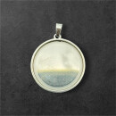stainless steel round pendant 33mm silver
