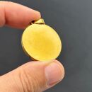 stainless steel round pendant 28mm gold