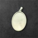 stainless steel oval pendant 27,5mm silver