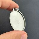 stainless steel oval pendant 27,5mm silver