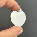 stainless steel heart pendant 29mm silver