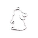 bezel cute bunny silver